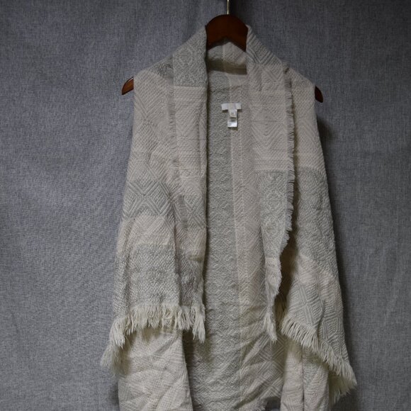 Cynthia Rowley Cream Textured Long Fringe Cardigan – Size M - Picture 1 of 3
